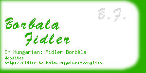 borbala fidler business card