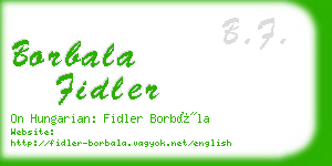borbala fidler business card